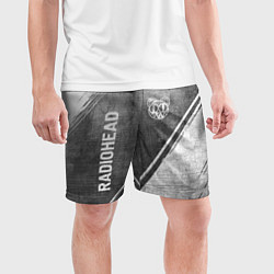 Шорты спортивные мужские Radiohead - grey gradient вертикально, цвет: 3D-принт — фото 2