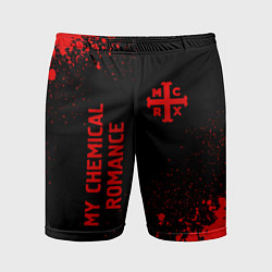 Мужские спортивные шорты My Chemical Romance - red gradient вертикально