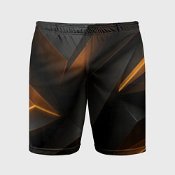 Шорты спортивные мужские Черная текстура с углами, цвет: 3D-принт