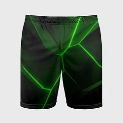 Шорты спортивные мужские Зеленая текстура с неоном, цвет: 3D-принт
