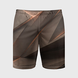 Шорты спортивные мужские Кофейная объемная текстура, цвет: 3D-принт