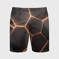 Шорты спортивные мужские Серая текстура из сот, цвет: 3D-принт