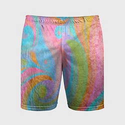 Мужские спортивные шорты Абстракция - multicolored curves