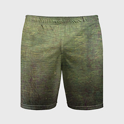 Мужские спортивные шорты Абстракция - old board painted with green paint