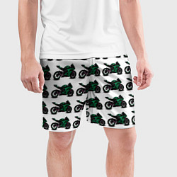 Шорты спортивные мужские Motorbike dark green, цвет: 3D-принт — фото 2