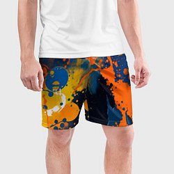 Шорты спортивные мужские Краска на стене, цвет: 3D-принт — фото 2