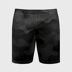 Мужские спортивные шорты Черно-серая текстура камуфляжа