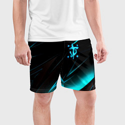 Шорты спортивные мужские Doom neon stripes, цвет: 3D-принт — фото 2
