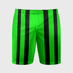 Мужские спортивные шорты Color black and green stripes