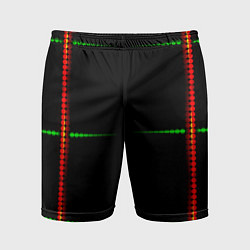 Мужские спортивные шорты Color black green orange stripes