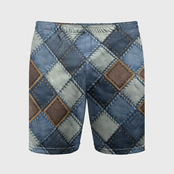 Мужские спортивные шорты Джинсовый пэчворк ромбовый узор