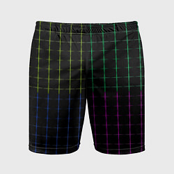 Шорты спортивные мужские Color black multicolored stripes, цвет: 3D-принт