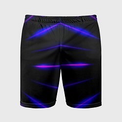 Шорты спортивные мужские Color black neon stripes, цвет: 3D-принт