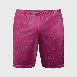 Шорты спортивные мужские Color pink brown squares, цвет: 3D-принт