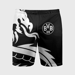 Шорты спортивные мужские Borussia дракон белый, цвет: 3D-принт