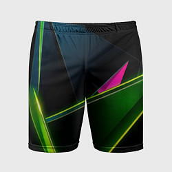 Шорты спортивные мужские Неоновое освещение, цвет: 3D-принт