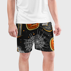 Шорты спортивные мужские Атмосфера хэллоуина, цвет: 3D-принт — фото 2