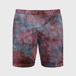 Мужские спортивные шорты Абстракция - red rust on blue
