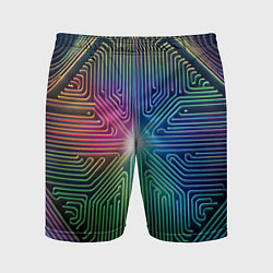 Шорты спортивные мужские Линейная графика, цвет: 3D-принт