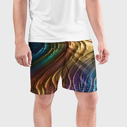 Шорты спортивные мужские Сморщенные складочки жидкости, цвет: 3D-принт — фото 2