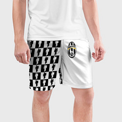 Шорты спортивные мужские Ювентус паттерн люди, цвет: 3D-принт — фото 2