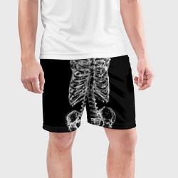 Шорты спортивные мужские Скелет, цвет: 3D-принт — фото 2