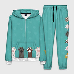 Костюм мужской Лапки котеек, цвет: 3D-белый