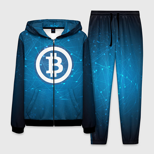 Мужской костюм Bitcoin Blue / 3D-Черный – фото 1