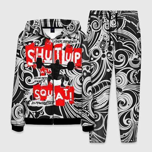 Мужской костюм Shut up & squat / 3D-Черный – фото 1