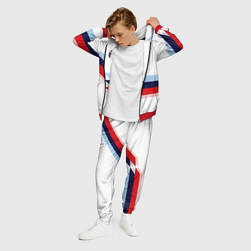 Мужской костюм BMW БМВ WHITE / 3D-Красный – фото 3