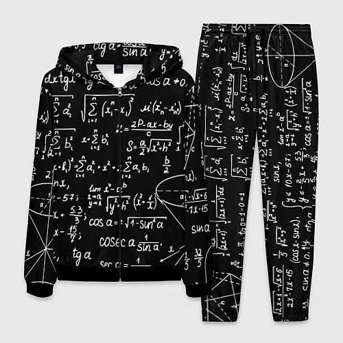 Мужской костюм Алгебраические формулы / 3D-Черный – фото 1