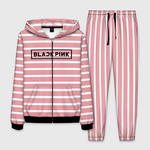 Мужской костюм Black Pink: Striped Geometry / 3D-Черный – фото 1