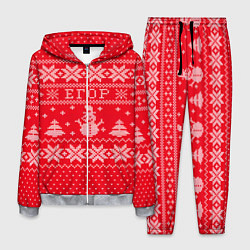 Костюм мужской Новогодний Егор ugly sweater со снеговиками, цвет: 3D-меланж