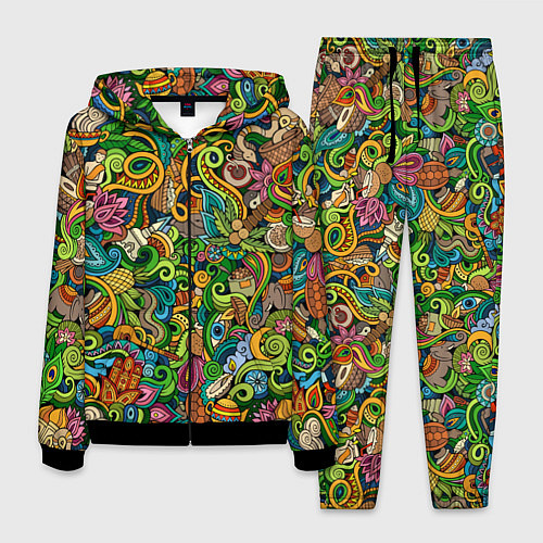 Мужской костюм Тибетский коллаж / 3D-Черный – фото 1