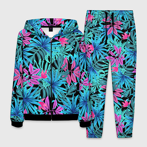 Мужской костюм Яркие цветы / 3D-Черный – фото 1