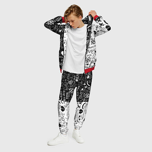 Мужской костюм LIL PEEP LOGOBOMBING / 3D-Красный – фото 3