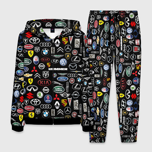 Мужской костюм ЛОГОТИПЫ АВТО БРЕНДОВ / 3D-Черный – фото 1