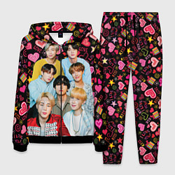 Костюм мужской I Love BTS, цвет: 3D-черный