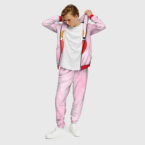 Мужской костюм Милый корги / 3D-Красный – фото 3