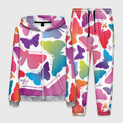 Костюм мужской Разноцветные бабочки, цвет: 3D-меланж