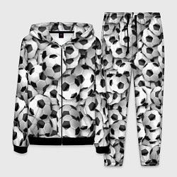Костюм мужской Футбольные мячи много, цвет: 3D-черный