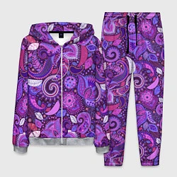 Костюм мужской Фиолетовый этнический дудлинг, цвет: 3D-меланж