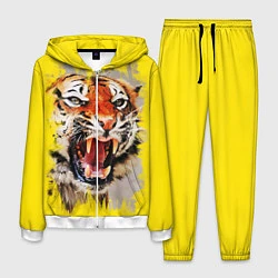 Костюм мужской Оскал тигра, цвет: 3D-белый