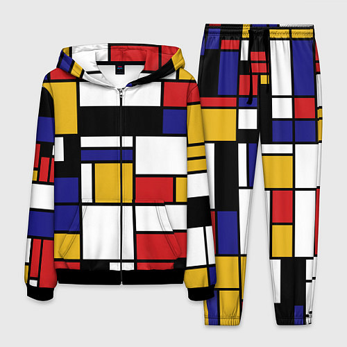 Мужской костюм Color blocking / 3D-Черный – фото 1