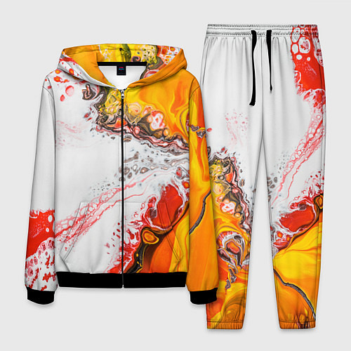 Мужской костюм Рисунок желтой краской / 3D-Черный – фото 1