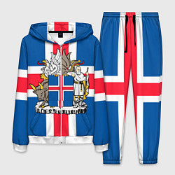 Костюм мужской Флаг и Герб Исландии, цвет: 3D-белый