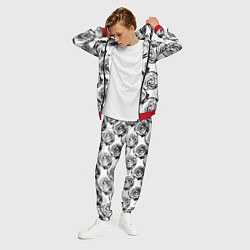 Костюм мужской Черно-белый абстрактный узор, цвет: 3D-красный — фото 2