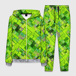 Костюм мужской Ярко-зеленый абстрактный узор, цвет: 3D-меланж