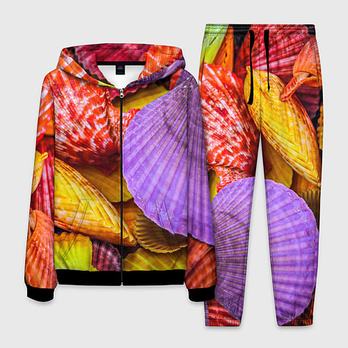 Мужской костюм Разноцветные ракушки multicolored seashells / 3D-Черный – фото 1