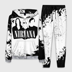 Костюм мужской Нирвана Рок Группа Гранж ЧБ Nirvana, цвет: 3D-меланж